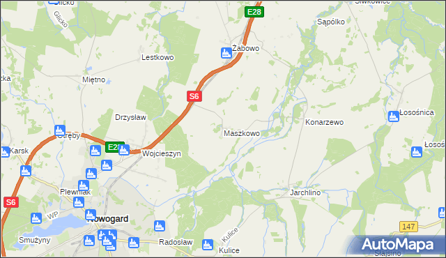 mapa Maszkowo gmina Nowogard, Maszkowo gmina Nowogard na mapie Targeo