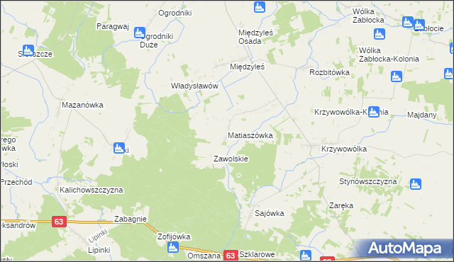 mapa Matiaszówka, Matiaszówka na mapie Targeo