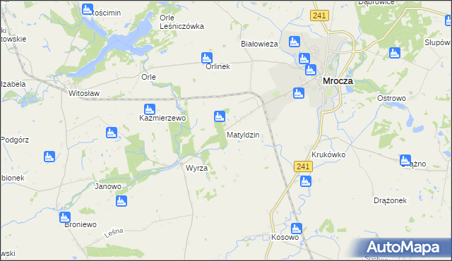 mapa Matyldzin gmina Mrocza, Matyldzin gmina Mrocza na mapie Targeo