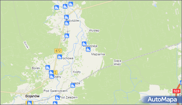 mapa Maziarnia gmina Bojanów, Maziarnia gmina Bojanów na mapie Targeo