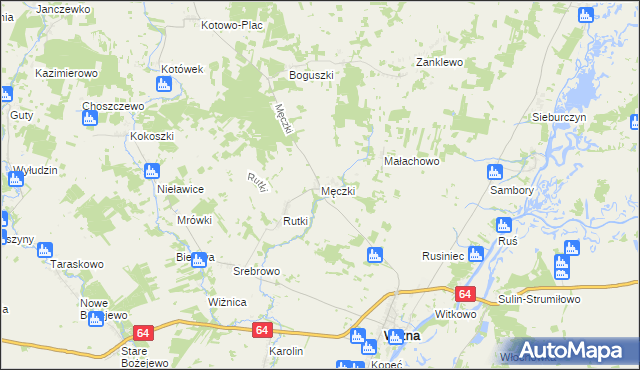 mapa Męczki, Męczki na mapie Targeo