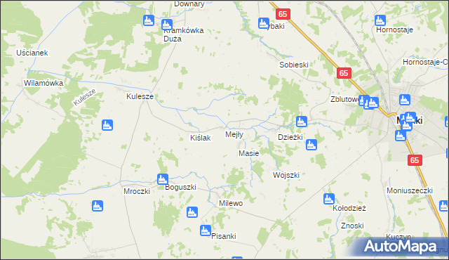 mapa Mejły, Mejły na mapie Targeo