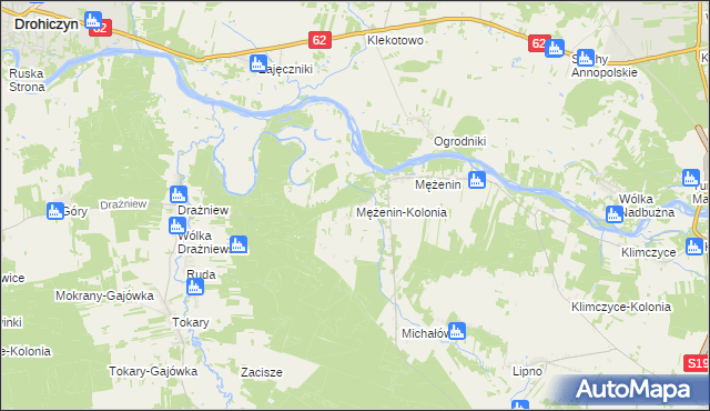 mapa Mężenin-Kolonia, Mężenin-Kolonia na mapie Targeo