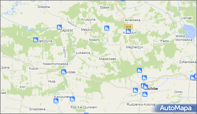 mapa Miastkówek, Miastkówek na mapie Targeo