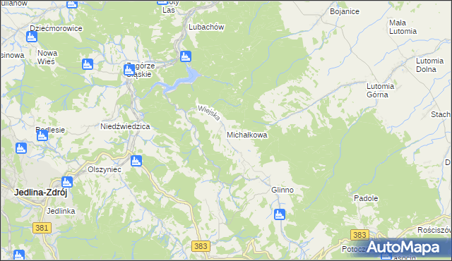 mapa Michałkowa, Michałkowa na mapie Targeo