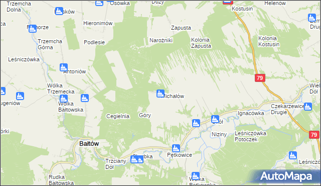 mapa Michałów gmina Bałtów, Michałów gmina Bałtów na mapie Targeo