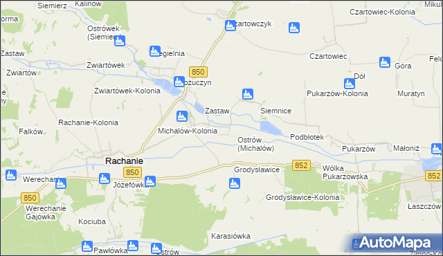 mapa Michalów gmina Rachanie, Michalów gmina Rachanie na mapie Targeo