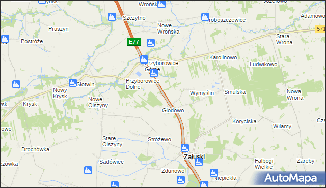 mapa Michałówek gmina Załuski, Michałówek gmina Załuski na mapie Targeo