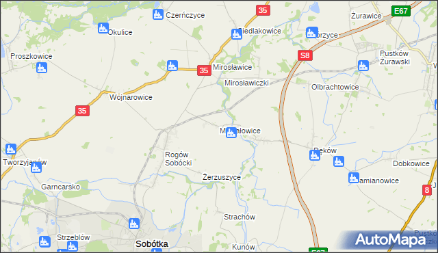 mapa Michałowice gmina Sobótka, Michałowice gmina Sobótka na mapie Targeo
