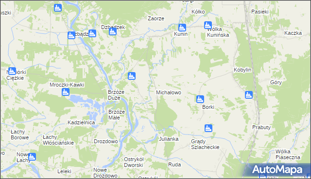 mapa Michałowo gmina Goworowo, Michałowo gmina Goworowo na mapie Targeo