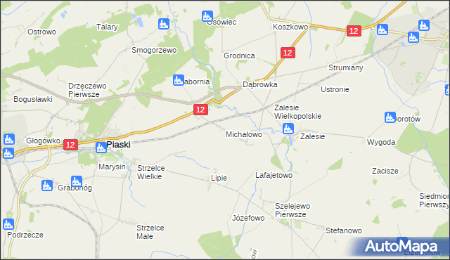 mapa Michałowo gmina Piaski, Michałowo gmina Piaski na mapie Targeo