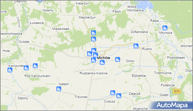 mapa Michów powiat lubartowski, Michów powiat lubartowski na mapie Targeo