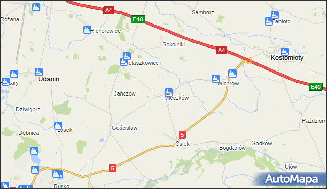 mapa Mieczków gmina Kostomłoty, Mieczków gmina Kostomłoty na mapie Targeo