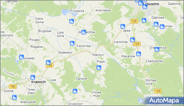 mapa Mieczyn, Mieczyn na mapie Targeo