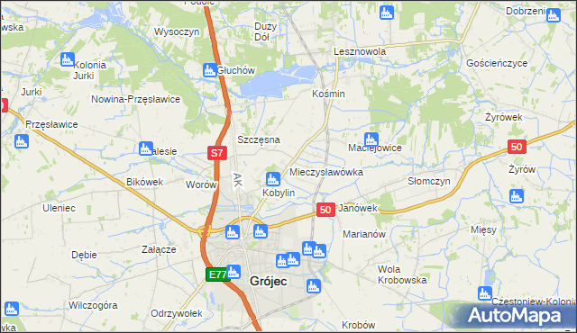 mapa Mieczysławówka, Mieczysławówka na mapie Targeo