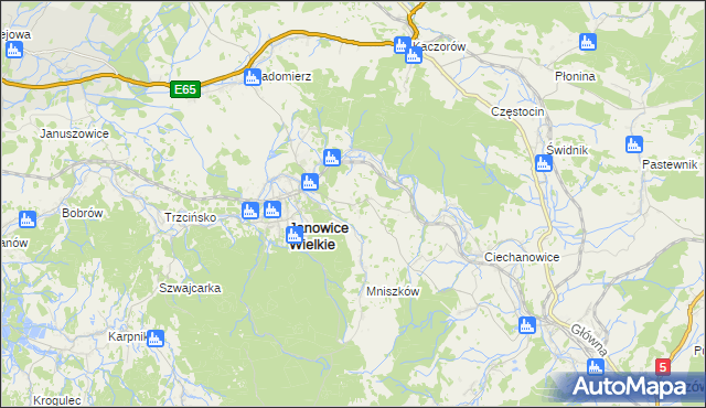 mapa Miedzianka gmina Janowice Wielkie, Miedzianka gmina Janowice Wielkie na mapie Targeo