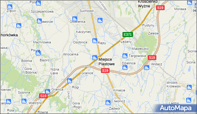 mapa Miejsce Piastowe, Miejsce Piastowe na mapie Targeo