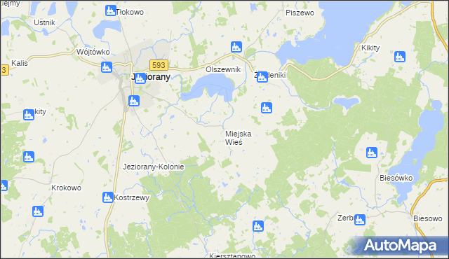 mapa Miejska Wieś, Miejska Wieś na mapie Targeo