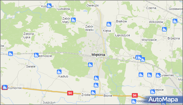 mapa Miękinia powiat średzki, Miękinia powiat średzki na mapie Targeo