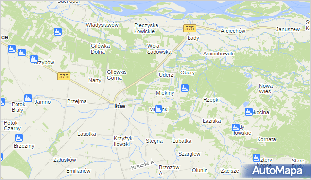 mapa Miękiny, Miękiny na mapie Targeo