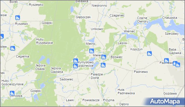 mapa Mielenko gmina Mogilno, Mielenko gmina Mogilno na mapie Targeo
