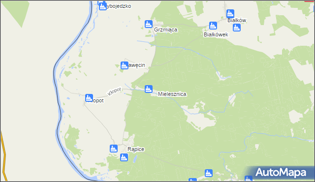 mapa Mielesznica, Mielesznica na mapie Targeo