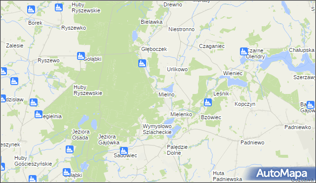 mapa Mielno gmina Mogilno, Mielno gmina Mogilno na mapie Targeo