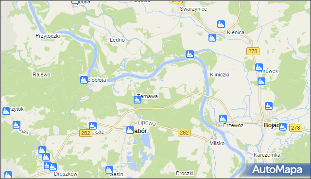 mapa Mielno gmina Zabór, Mielno gmina Zabór na mapie Targeo