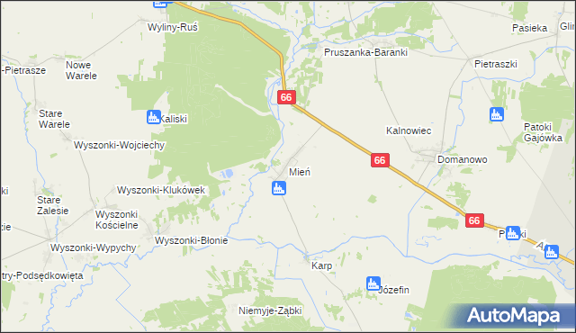 mapa Mień, Mień na mapie Targeo