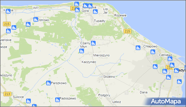 mapa Mieroszyno, Mieroszyno na mapie Targeo