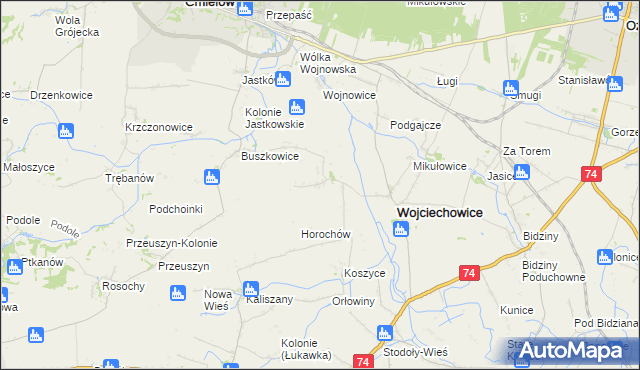 mapa Mierzanowice, Mierzanowice na mapie Targeo