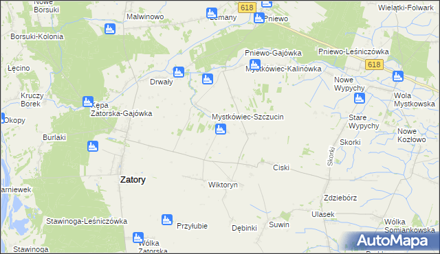 mapa Mierzęcin gmina Zatory, Mierzęcin gmina Zatory na mapie Targeo