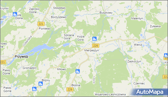 mapa Mierzeszyn, Mierzeszyn na mapie Targeo