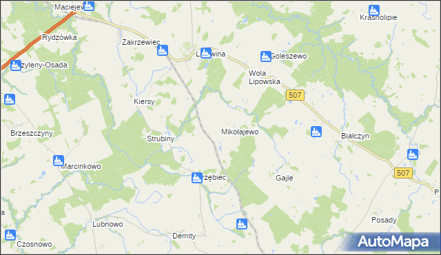 mapa Mikołajewo gmina Braniewo, Mikołajewo gmina Braniewo na mapie Targeo