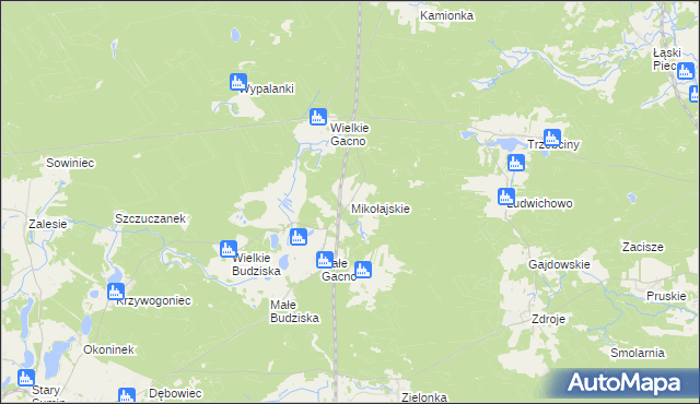 mapa Mikołajskie, Mikołajskie na mapie Targeo