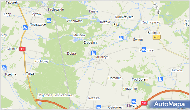 mapa Mikorzyn gmina Kępno, Mikorzyn gmina Kępno na mapie Targeo