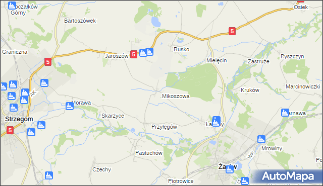 mapa Mikoszowa, Mikoszowa na mapie Targeo