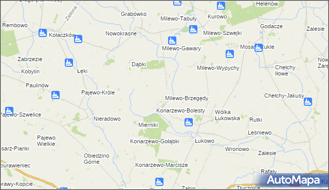 mapa Milewo-Brzegędy, Milewo-Brzegędy na mapie Targeo