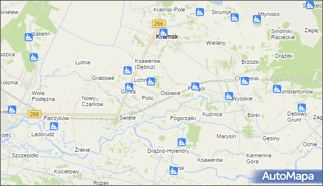 mapa Milin gmina Kramsk, Milin gmina Kramsk na mapie Targeo
