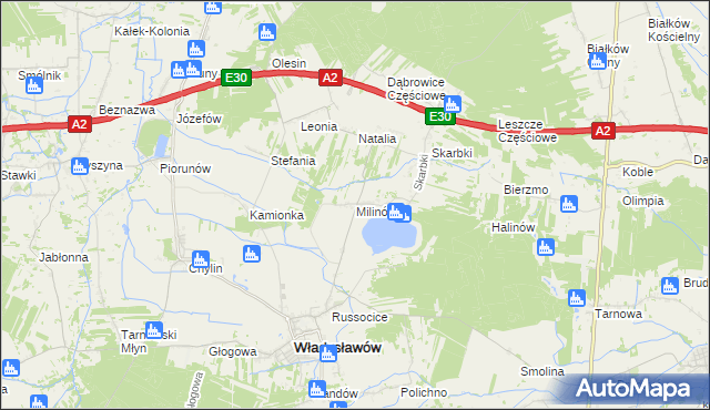 mapa Milinów, Milinów na mapie Targeo