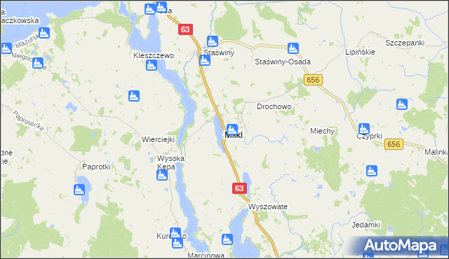 mapa Miłki, Miłki na mapie Targeo