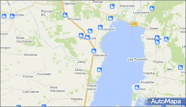 mapa Miłkowice gmina Dobra, Miłkowice gmina Dobra na mapie Targeo