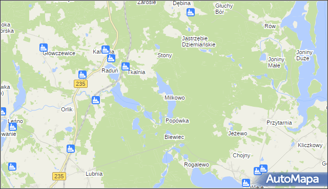 mapa Milkowo, Milkowo na mapie Targeo