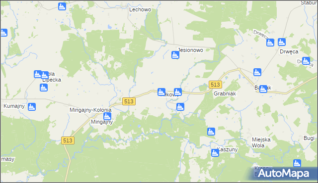 mapa Miłkowo gmina Orneta, Miłkowo gmina Orneta na mapie Targeo