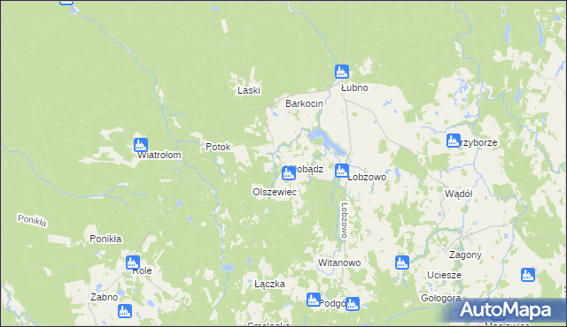 mapa Miłobądz gmina Kołczygłowy, Miłobądz gmina Kołczygłowy na mapie Targeo