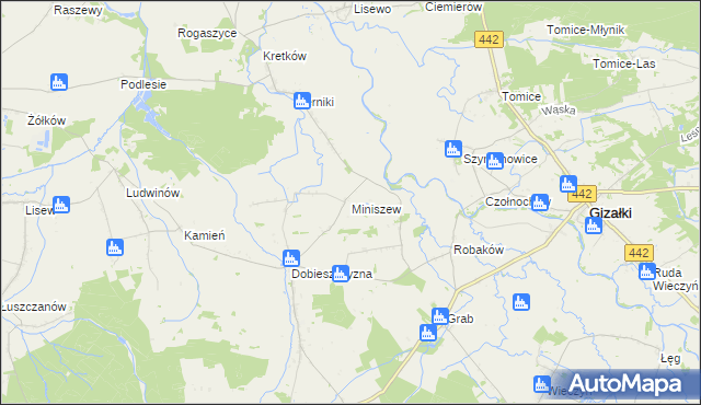 mapa Miniszew, Miniszew na mapie Targeo