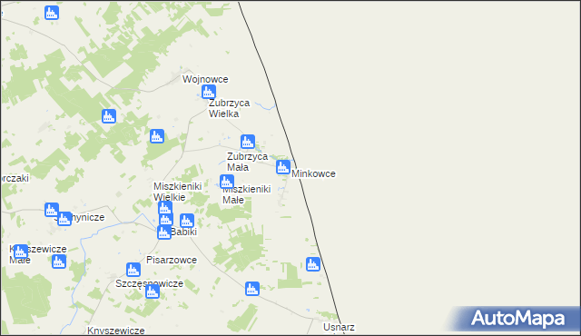 mapa Minkowce, Minkowce na mapie Targeo