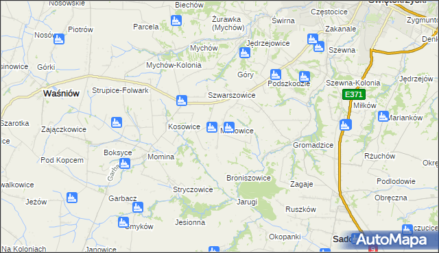 mapa Mirkowice gmina Bodzechów, Mirkowice gmina Bodzechów na mapie Targeo