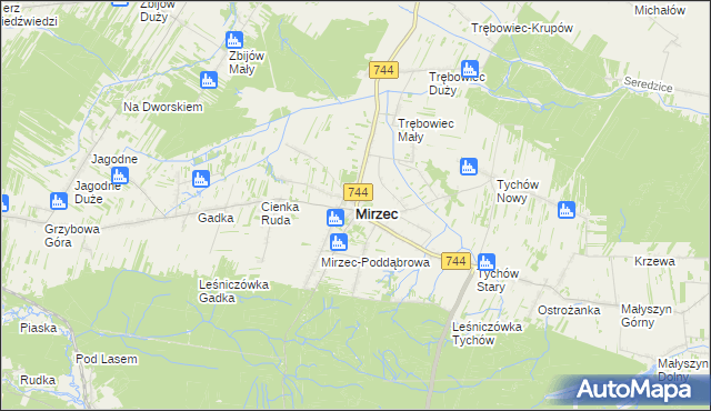 mapa Mirzec, Mirzec na mapie Targeo