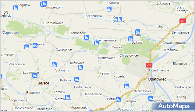 mapa Mistrzowice, Mistrzowice na mapie Targeo